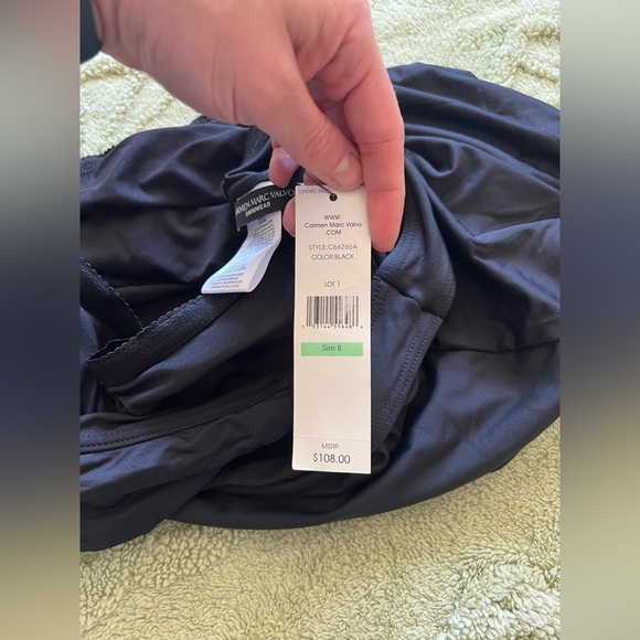 Carmen Marc Valvo Swim Twisted Tides One Shoulder Cut Out One Piece, size 8 NWT! - Picture 7 of 11